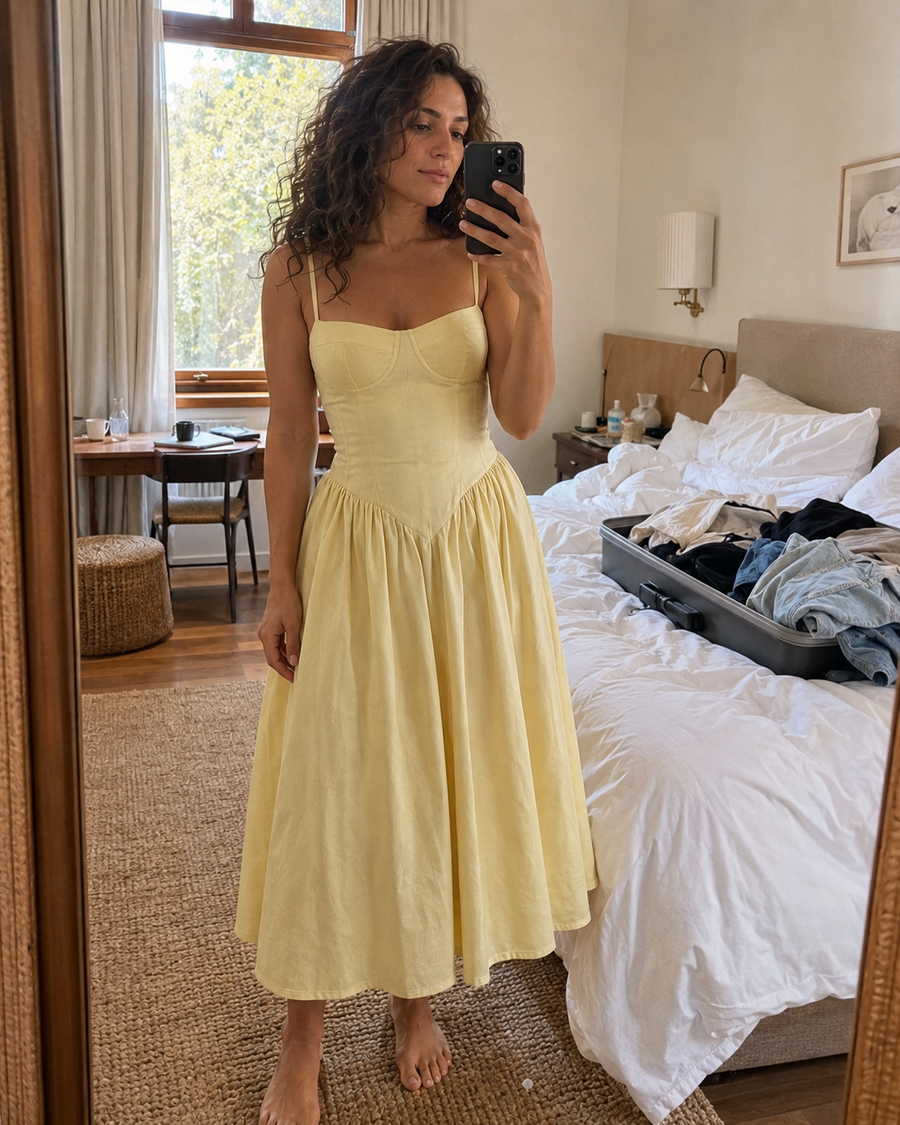 Sienna Sculpt Midi Dress getragen, Look 1 von 7