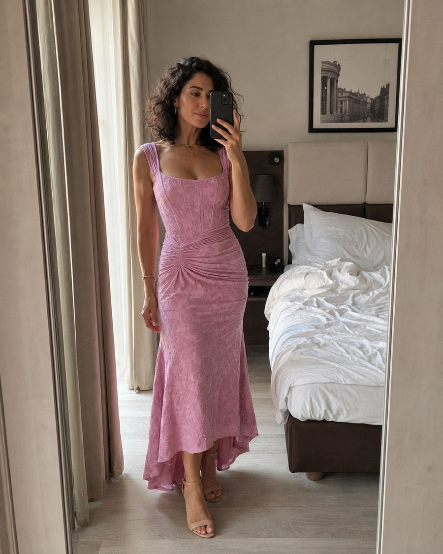 Belle Fleur Midi Dress getragen, Look 1 von 5
